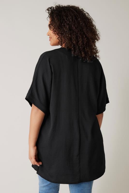 EVANS Plus Size Black Pleat Front Blouse | Evans 3