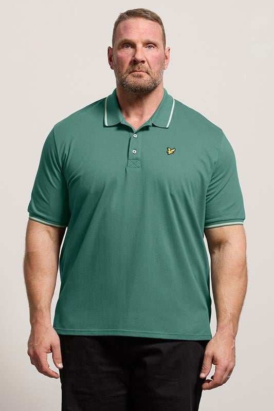 LYLE & SCOTT Big & Tall Everglade Green Tipped Polo Shirt