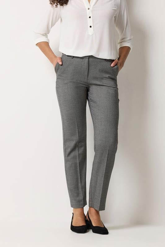  M&Co Grey Tailored Straight Leg Trousers