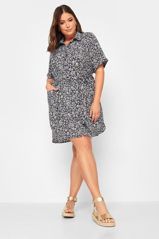 YOURS Plus Size Blue Floral Shirt Dress | Yours Clothing 2