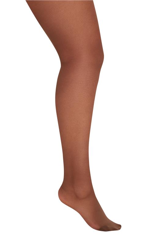 YOURS Plus Size Chestnut Brown Sheer Luxury 30 Denier Tights | Yours Clothing 3