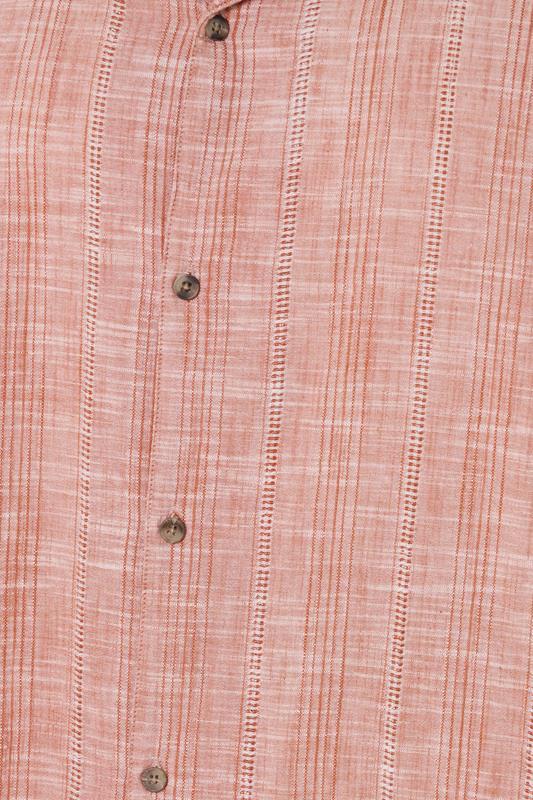 BadRhino Big & Tall Coral Pink Textured Stripe Shirt | BadRhino 8