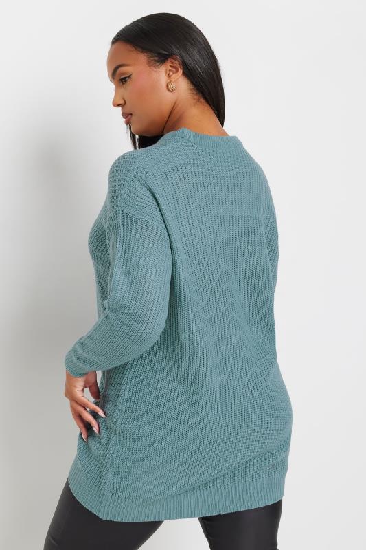 YOURS Plus Size Blue Essential Jumper | Yours Clothing 3