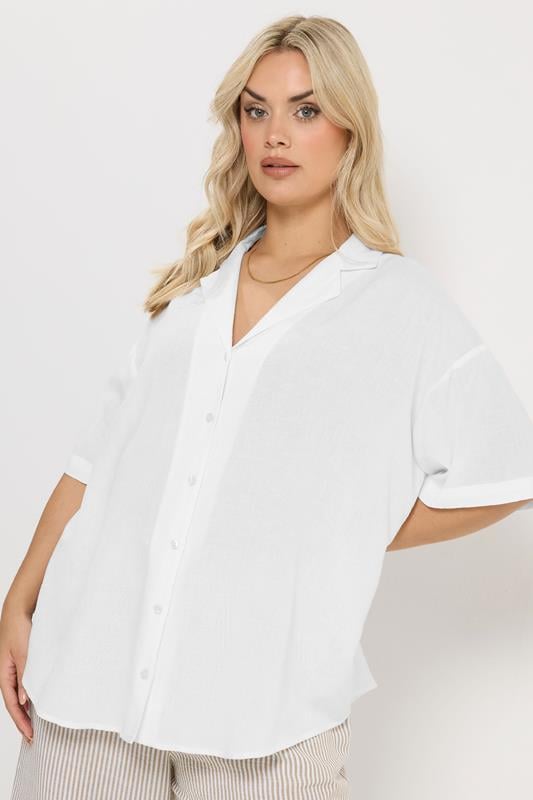 YOURS Curve White Linen Shirt