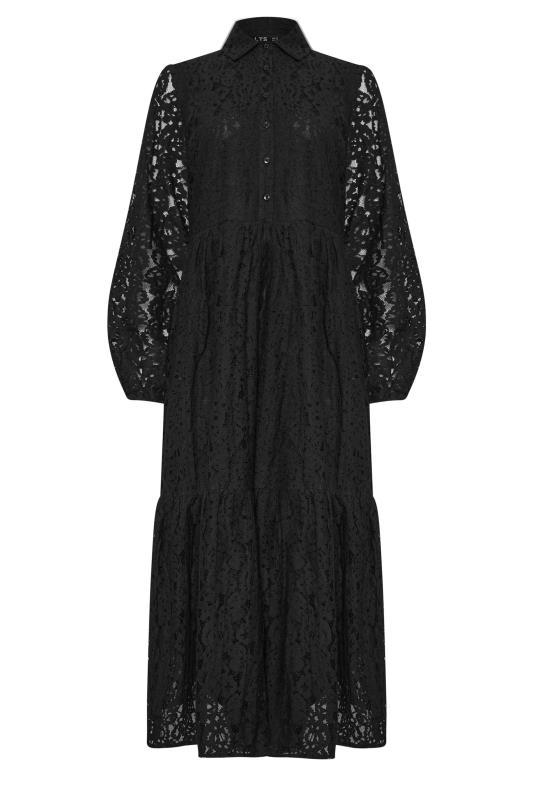 LTS Tall Black Lace Tiered Midi Dress | Long Tall Sally 7