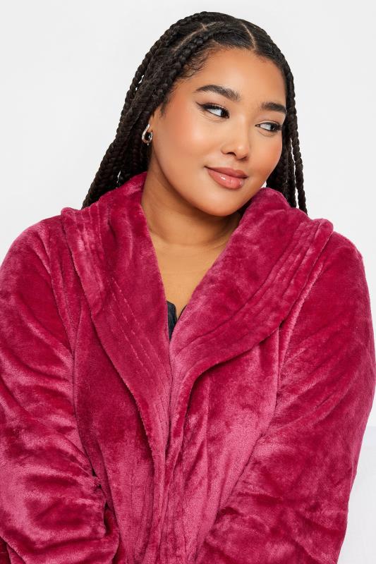 YOURS Plus Size Red Essential Shawl Dressing Gown | Yours Clothing  5
