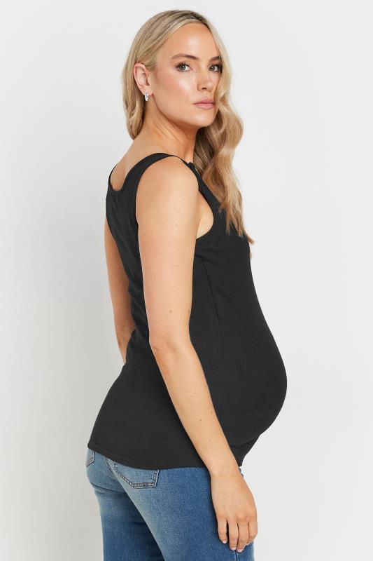 LTS Tall Womens Maternity Black Popper Fastening Nursing Vest | Long Tall Sally 3