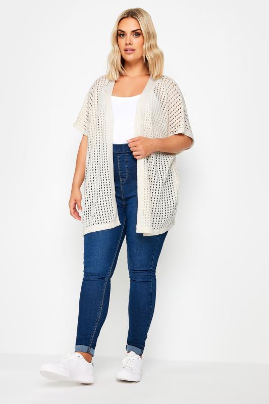 YOURS Plus Size White Crochet Cardigan | Yours Clothing 3