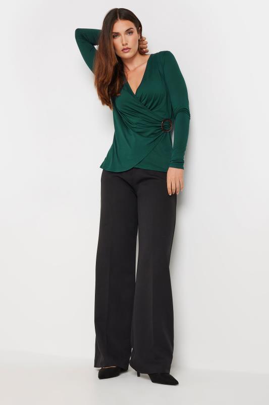 LTS Tall Dark Green Wrap Buckle Top | Long Tall Sally 3