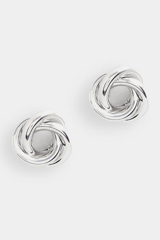 Silver Tone Twist Stud Earrings | Yours Clothing 2