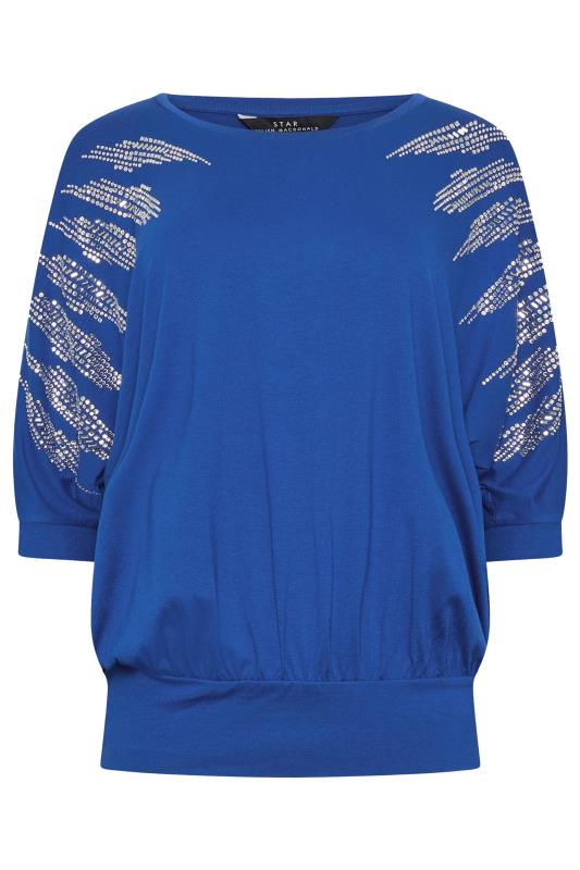 STAR Royal Blue Diamante Sleeve Top | STAR x JM 5