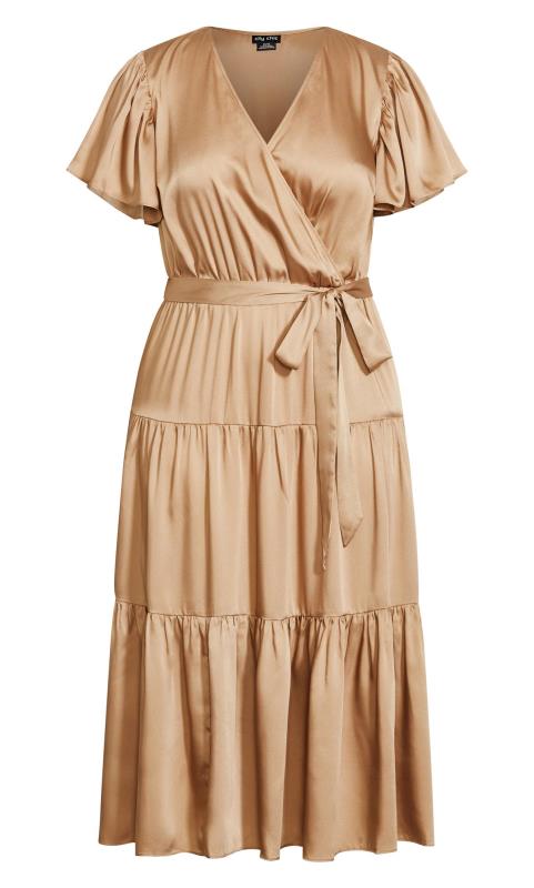 Tiered Sweetness V-Neck Sleeved Brown Wrap Maxi Dress 6