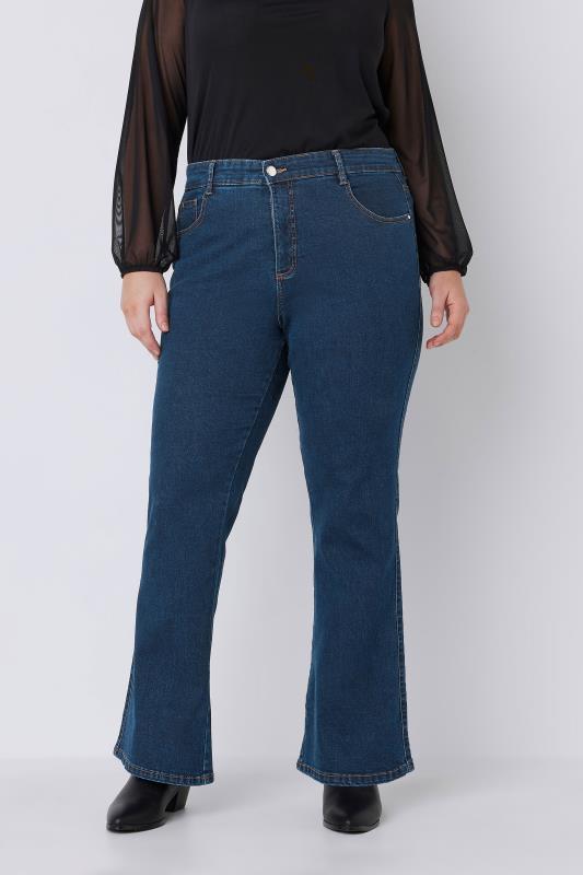 Womens Ex Evans High Waist Jeans Ladies Straight Denim Pants Size