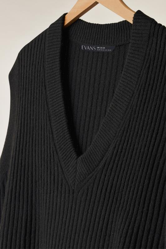 EVANS Curve Black Knitted Vest Top | Evans 8