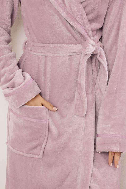LTS Tall Light Pink Shawl Collar Maxi Dressing Gown | Long Tall Sally 5