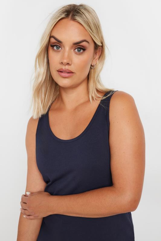 Plus Size Navy Blue Longline Vest Top | Yours Clothing 4