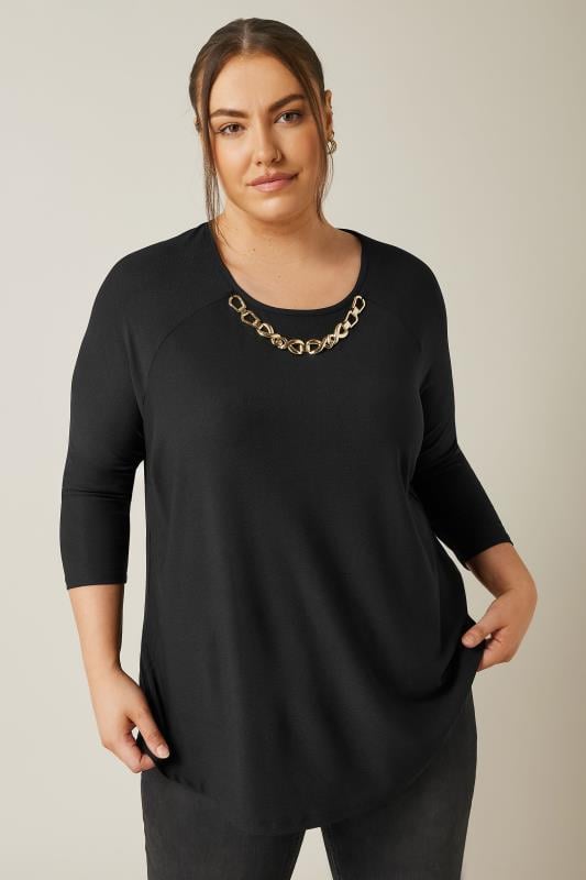 Evans Black Long Sleeve Top 1