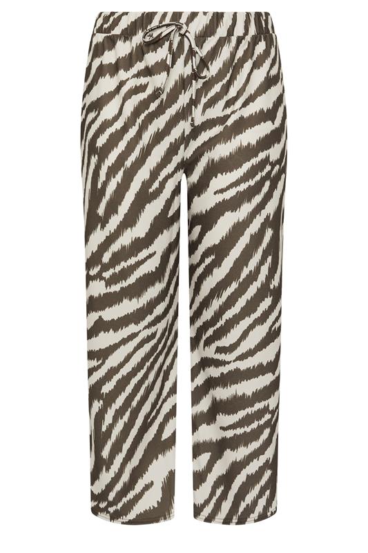 LIMITED COLLECTION Plus Size Brown Zebra Wide Leg Trousers | Yours Clothing 5