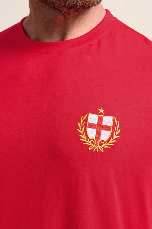 BadRhino Big & Tall Red Extra Long England Crest T-Shirt | BadRhino 4