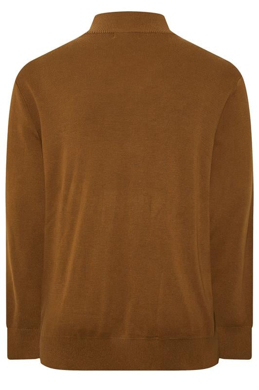 BadRhino Big & Tall Monks Robe Brown Milano Quarter Zip Jumper | BadRhino 2