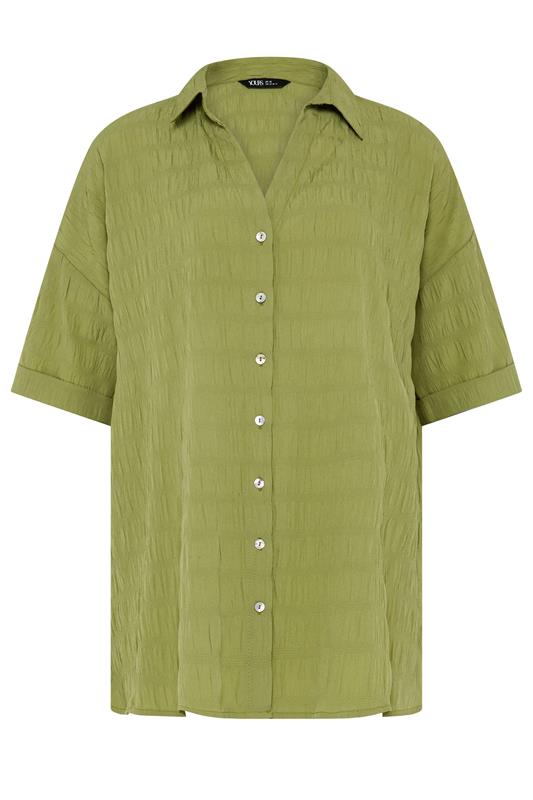 YOURS Plus Size Green Textured Shirt 5
