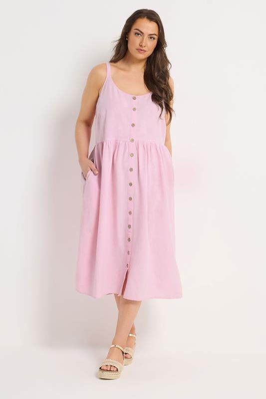  YOURS Curve Pink Linen Sundress