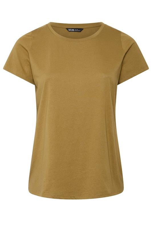 YOURS Plus Size Yellow Crew-Neck T-Shirt | Yours Clothing 1