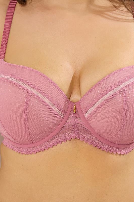YOURS Plus Size Pink Lace Underwired Padded Bra | Yours Clothing  4