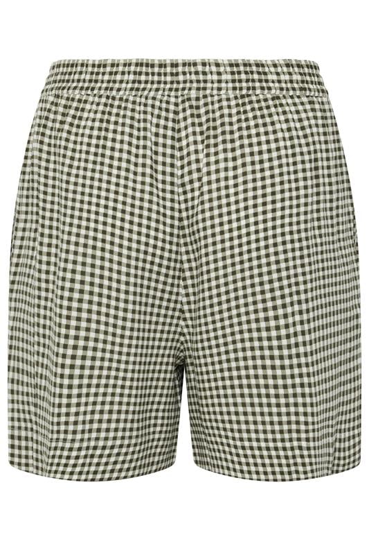 YOURS Plus Size Brown Gingham Shorts | Yours Clothing 2