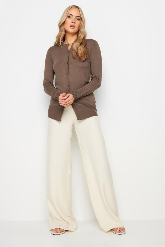 LTS Tall Mocha Brown Button Down Knit Cardigan | Long Tall Sally  2