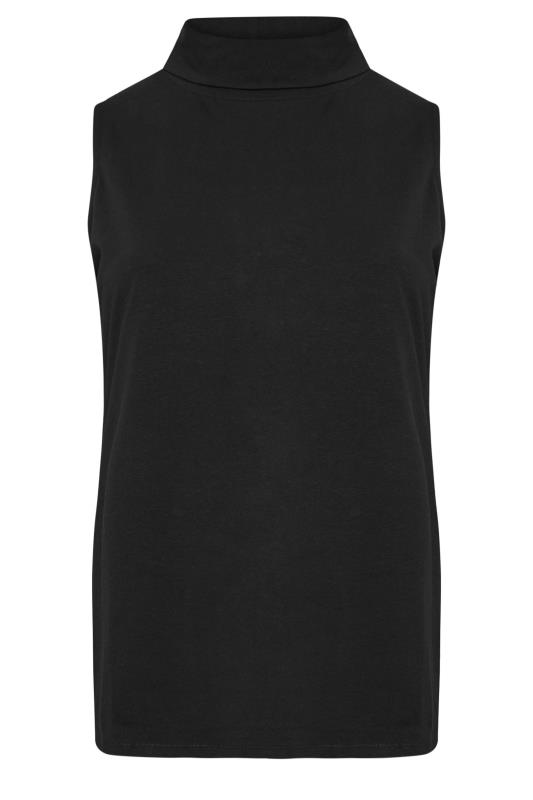 YOURS Plus Size Black Turtle Neck Sleeveless Top | Yours Clothing 5