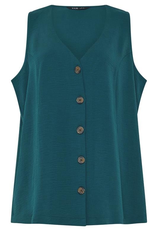 YOURS Plus Size Teal Green Waistcoat | Yours Clothing 6