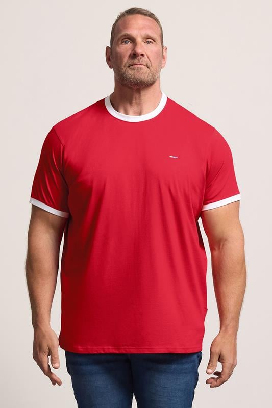 BadRhino Big & Tall Red Ringer T-Shirt
