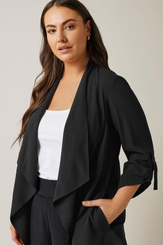 EVANS Plus Size Black Waterfall Jacket | Evans  4