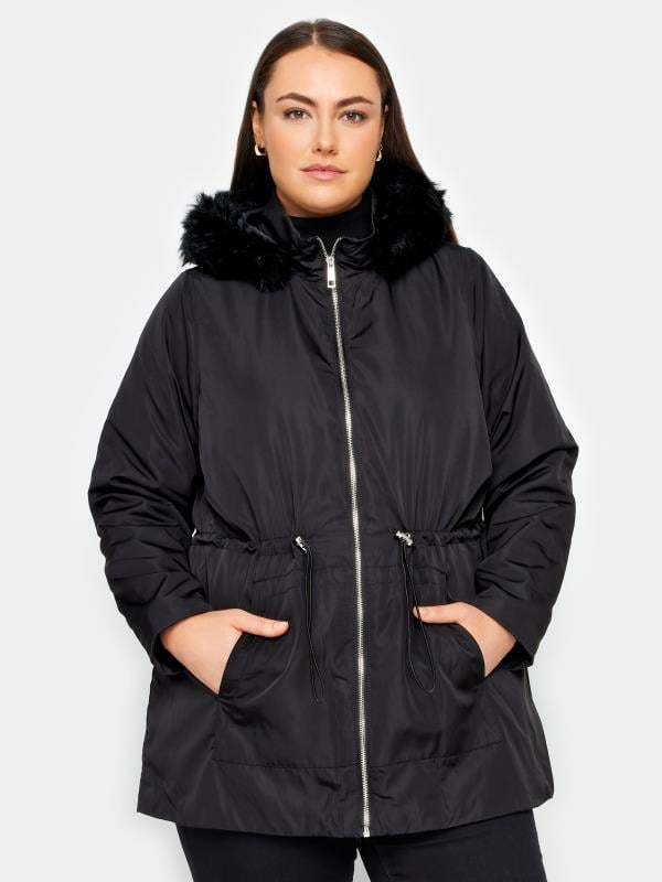 Faux Fur Black Lightweight Coat 1