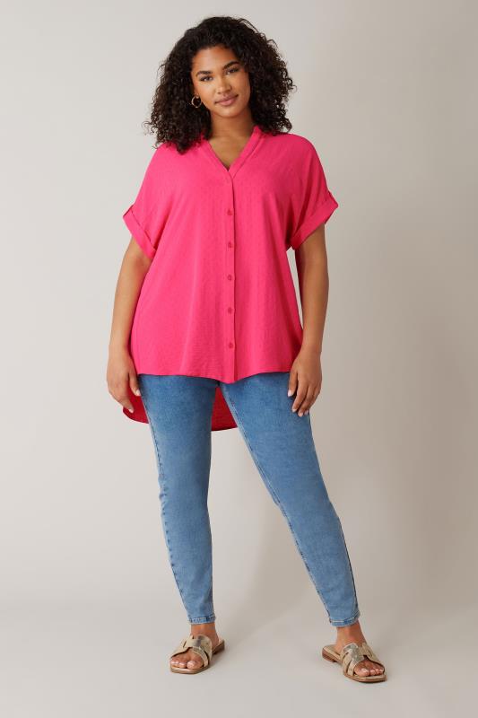 EVANS Plus Size Pink Short Sleeve Blouse | Evans  2