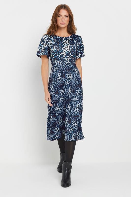 M&Co Blue Leopard Print Midi Dress | M&Co 1