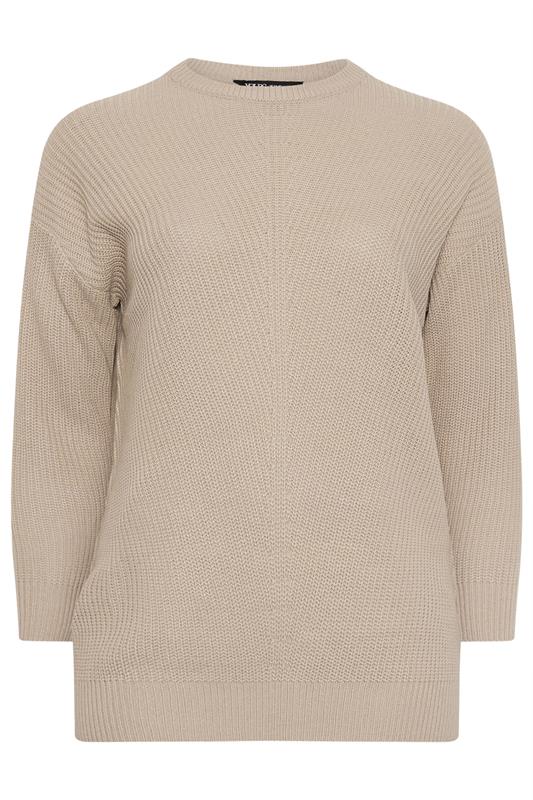 YOURS Plus Size Natural Brown Essential Knitted Jumper | Yours Clothing 5