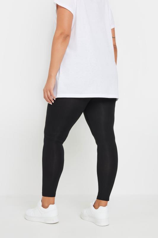 Plus Size 2 PACK Black Soft Touch Stretch Leggings | Yours Clothing 4