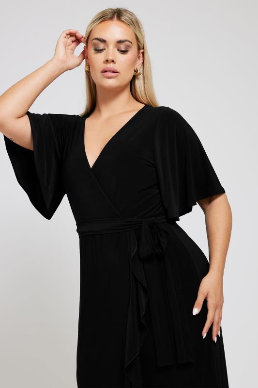 YOURS LONDON Plus Size Black Ruffle Hem Maxi Dress | Yours Clothing 4