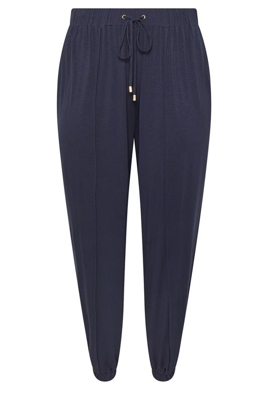 YOURS Plus Size Navy Blue Balloon Joggers | Yours Clothing 5