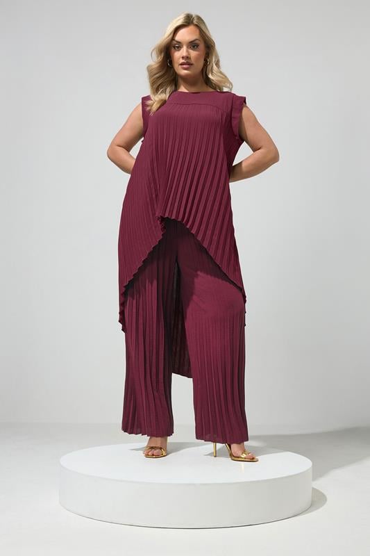  YOURS LONDON Curve Purple Pleated Trousers