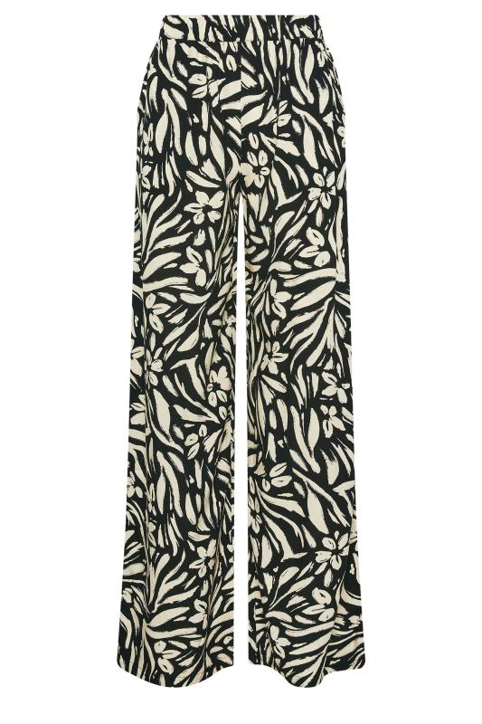 LTS Tall Women's Black Abstract Floral Print Wide Leg Trousers | Long Tall Sally 7