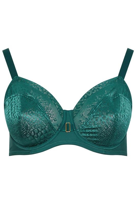 YOURS Plus Size Teal Green Underwired Lace Bras | Yours Clothing 4