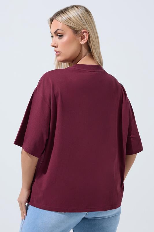 LIMITED COLLECTION Plus Size Dark Red Bow Beaded Top 2