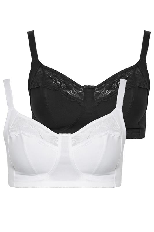 YOURSET 2 PACK Curve White Lace Trim Bra