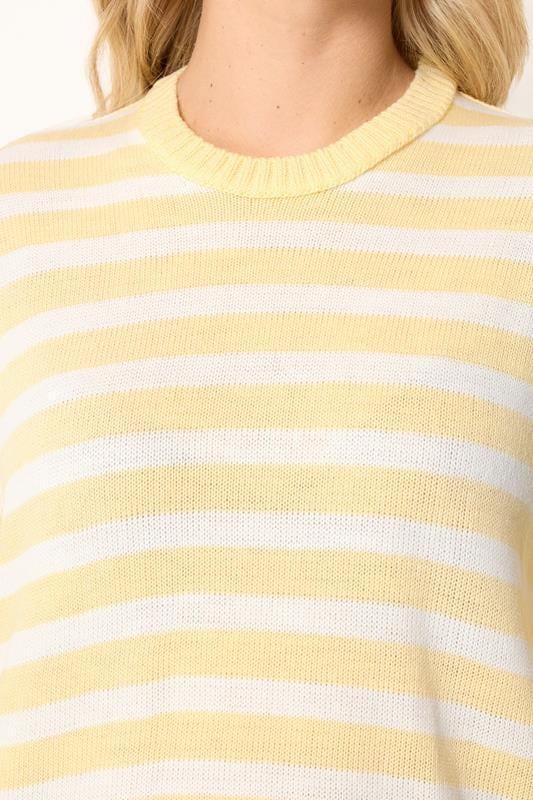 YOURS Plus Size Yellow Striped Knitted Jumper | Yours Clothing 4