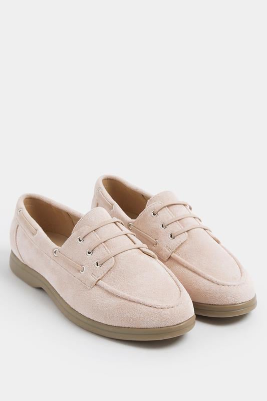  Yours Pink Faux Suede Loafers In Extra Wide EEE Fit