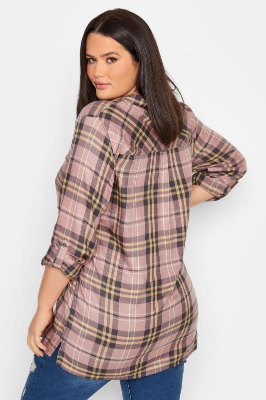 Tall Women's LTS Pink Check Overhead Shirt | Long Tall Sally 3