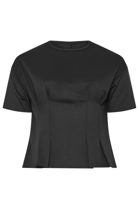 LIMITED COLLECTION Plus Size Black Cinched Waist T-Shirt | Yours Clothing 5